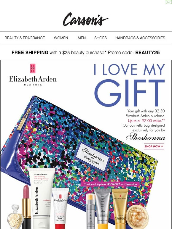 Carson's Elizabeth Arden free gift with purchase Milled