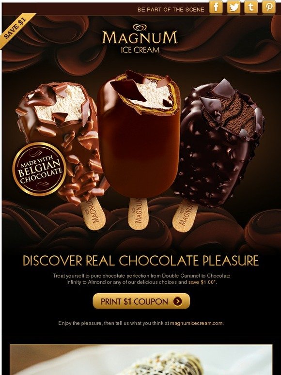 Dove: MAGNUM – pure pleasure made with delicious Belgian chocolate | Milled