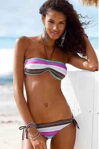Purple Striped Bandeau Bikini WAS £49 NOW £42 SAVE £7