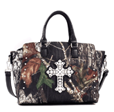 Mossy Oak® Studded Cross Tote Bag with Adjustable Removable Shoulder Strap