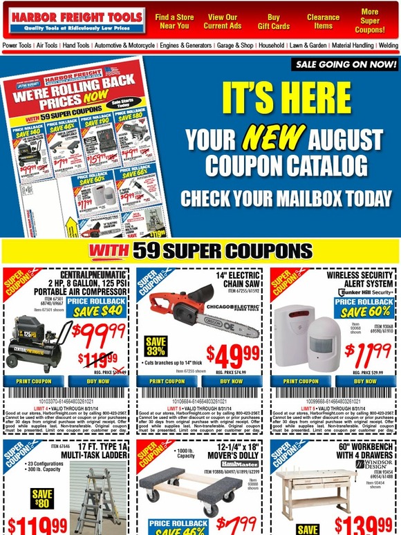 Harbor Freight Tools: It's Here | Your August Super Coupons are Here ...