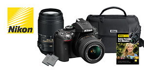 Nikon D5300 DSLR Camera 18-55mm and <br />55-300mm VR Lens Bundle