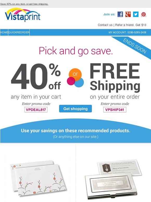 Vistaprint Open to choose today’s savings. Milled