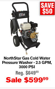 NorthStar Gas Cold Water Pressure Washer - 2.5 GPM, 3000 PSI | Buy Item# 15781120 $599.99