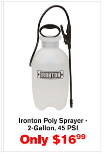 Ironton Poly Sprayer - 2-Gallon, 45 PSI | Buy Item# 32001 $16.99