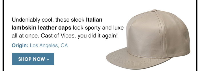 sleek Italian lambskin leather caps 