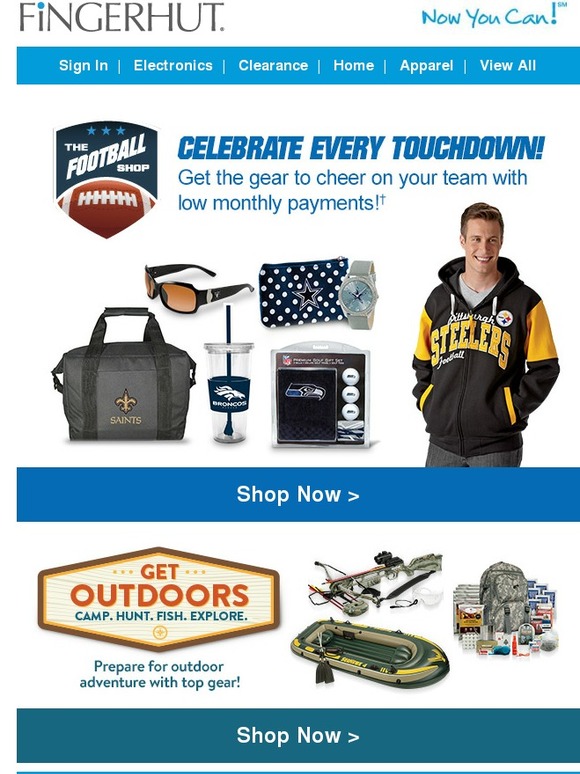 Fingerhut Fingerhut The Football Shop It’s game time! Milled