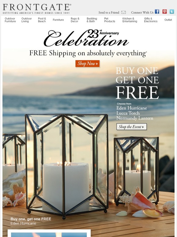 Frontgate Today only Buy one outdoor light, get one FREE Milled