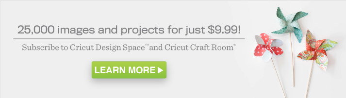 25,00 images and projects for just $9.99!
Subscribe to Cricut Design Space and Cricut Craft Room