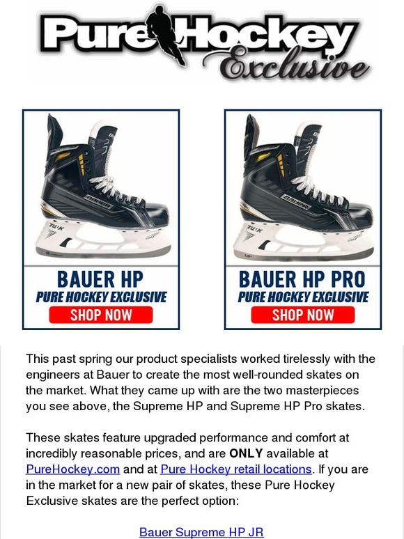 Pure Hockey High Performance Bauer Skates For Less Milled