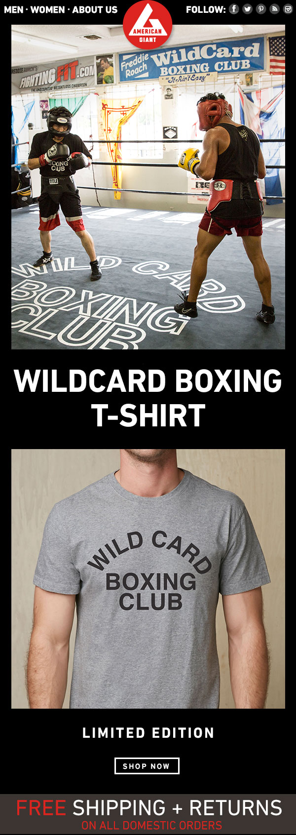 American Giant Limited Edition Wild Card Boxing TShirt. Available