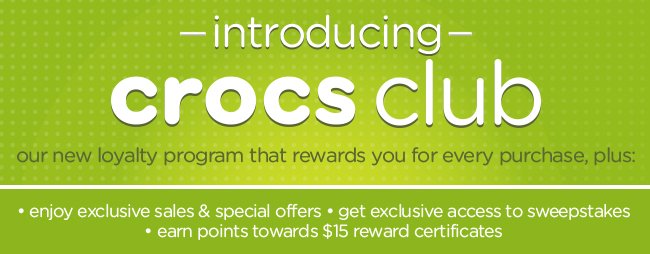 Crocs: Introducing Crocs Club: 20% off is your first reward | Milled