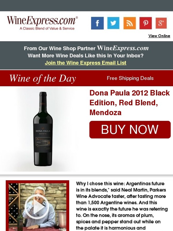 Wine Enthusiast From Our Wine Shop Partner Outrageous Value Red Blend, 94 Pts Under 15 By the