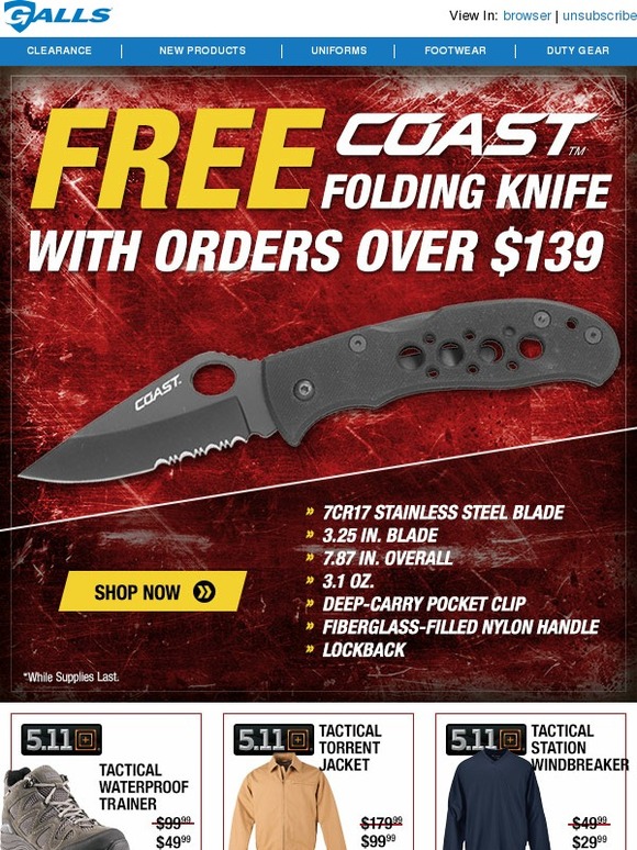 Galls Free Gift Get Yours! Milled