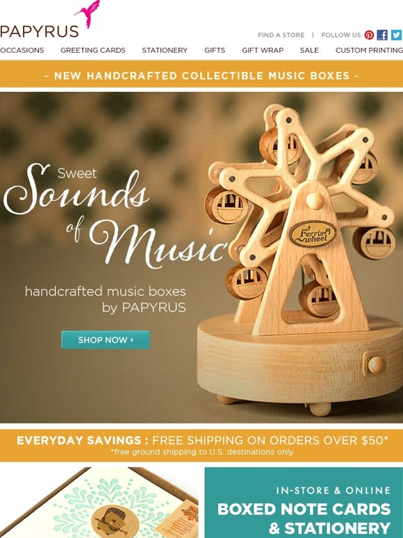 Papyrus NEW Music Boxes by PAPYRUS Milled