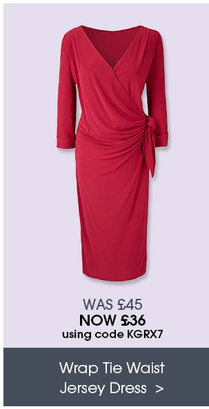   Wrap Tie Waist Jersey Dress