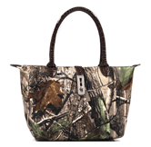 Realtree ® camouflage tote bag with twist lock accent and pink trim - Camouflage/Coffee