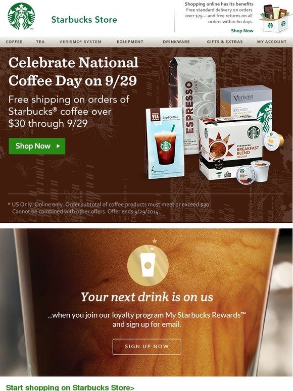 Starbucks Celebrate National Coffee Day Early special offer inside