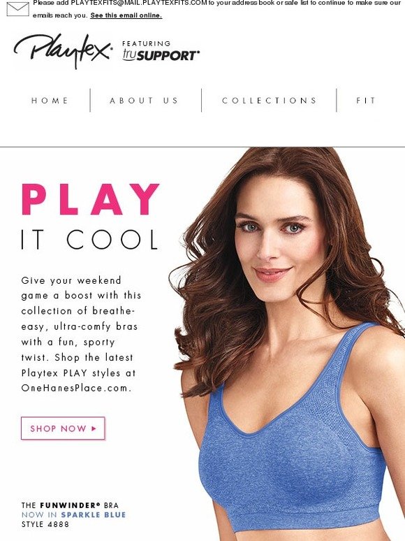 New Bra, Playtex, Active Comfort Convertible Wire-Free Sports 5452