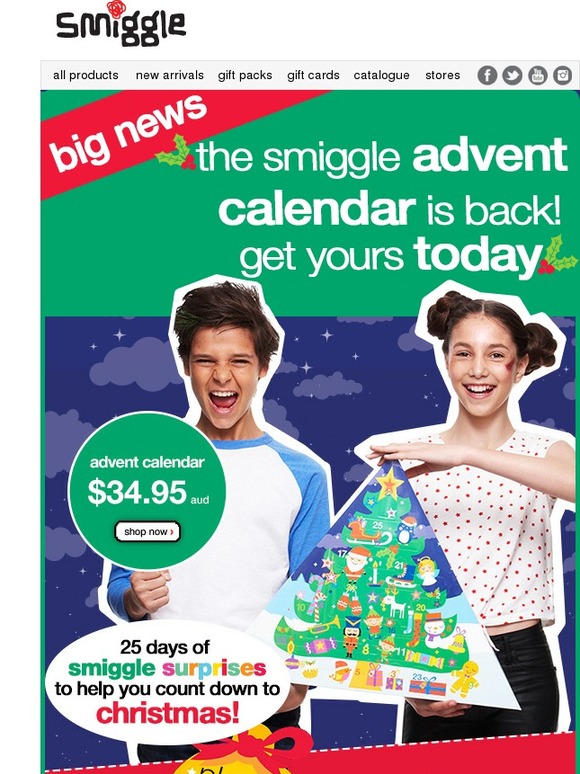 Smiggle: advent calendar is back Milled Smiggle: advent calendar is back Milled