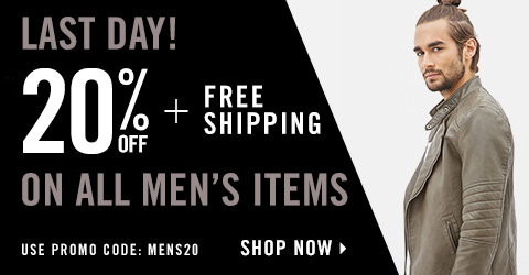 20% off all men's items. Use Code: MENS20
