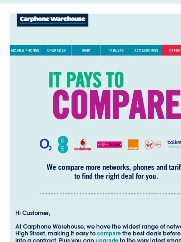 carphone warehouse free gifts contract