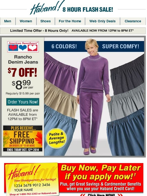 Haband 7 OFF American Sweetheart® Jeans + FREE Shipping! Milled