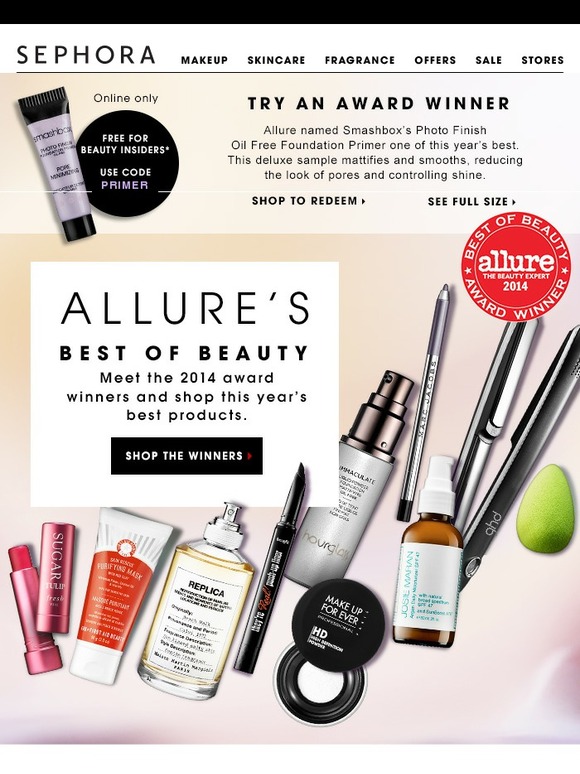 Sephora The Allure beauty winners are here Milled