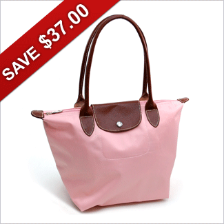 Light Polyester Fashion Tote with Faux Leather Trim