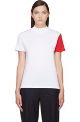 Jacquemus White & Red Colorblock High Collar Le T-Shirt for women