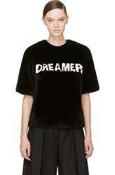 Yang Li Black Rabbit Fur Dreamer Top for women
