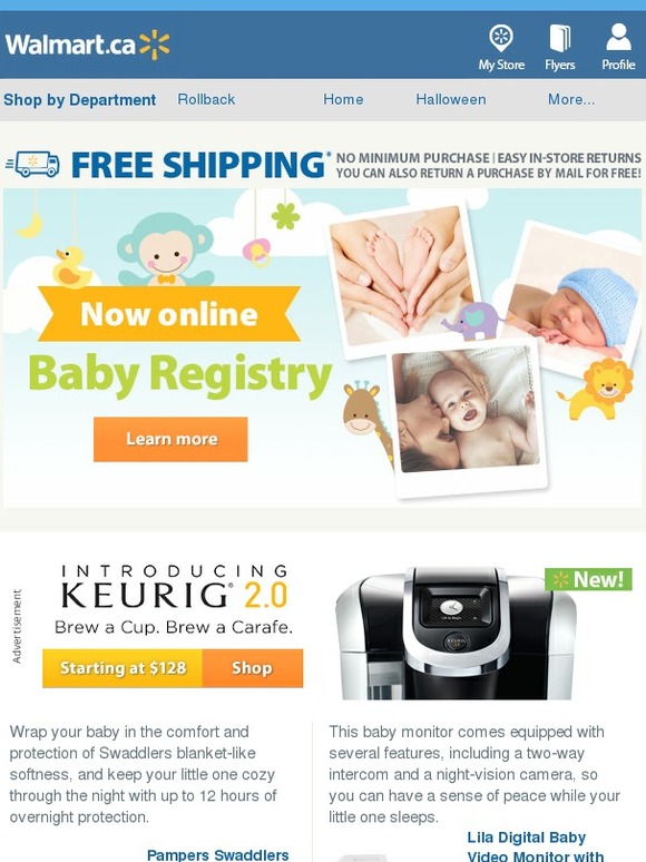 Walmart The online Baby Registry is here! Milled