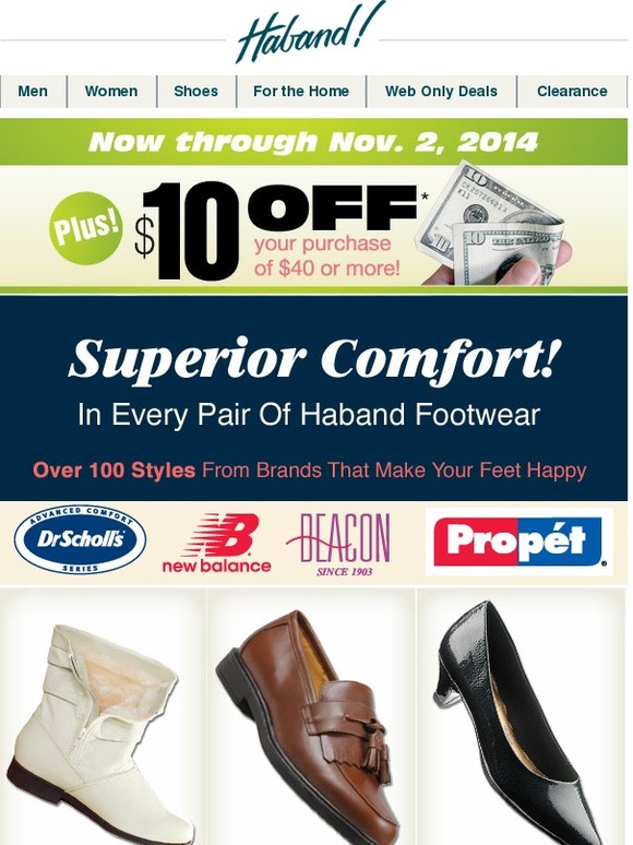Haband Get Superior Comfort With Haband Footwear! Milled