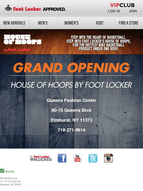 Foot Locker Visit our newest location at Queens Fashion Center Milled
