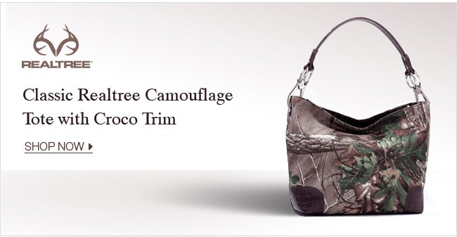 Classic Realtree Camouflage Tote with Croco Trim