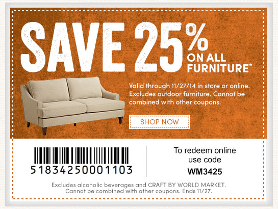 World market deals furniture coupon