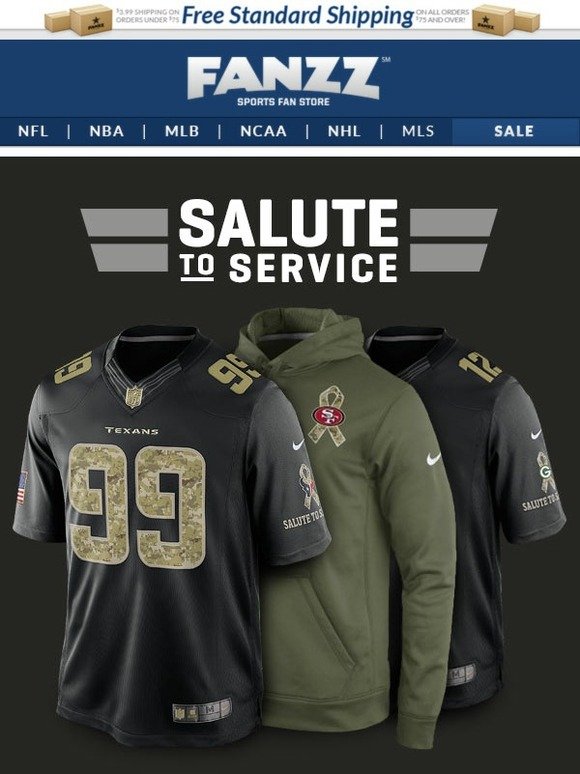 New Arrivals! Nike Salute to Service NFL Gear Milled