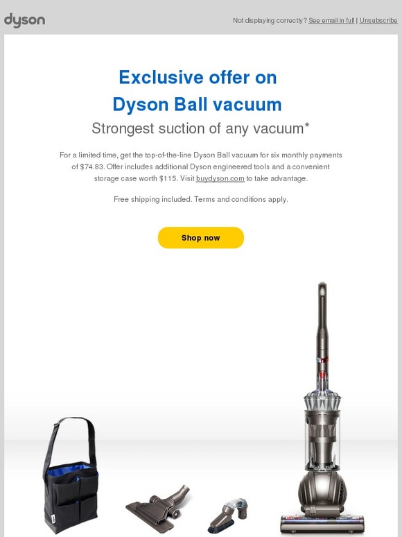 Dyson Exclusive offer Dyson Ball™ vacuum for six easy payments under