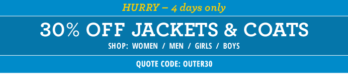 30% off Jackets & Coats