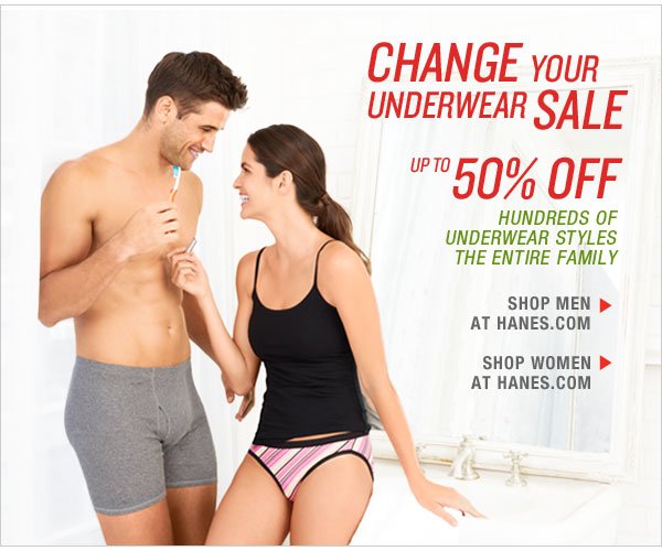 Hanes: Change Your Underwear Sale: Up to 50% Off