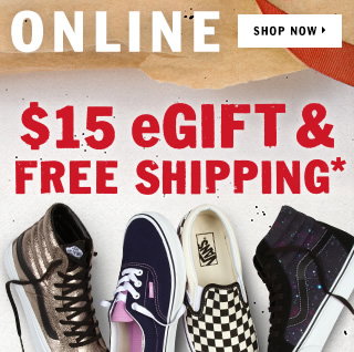 Shop Online and get a $15 eGift Plus Free Shipping!