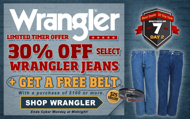 cyber monday deals on wrangler jeans