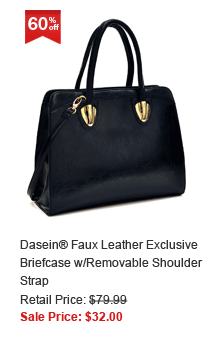 Dasein® Faux Leather Exclusive Briefcase w/Removable Shoulder Strap
