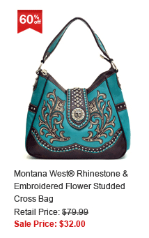 Montana West® Rhinestone & Embroidered Flower Studded Cross Bag