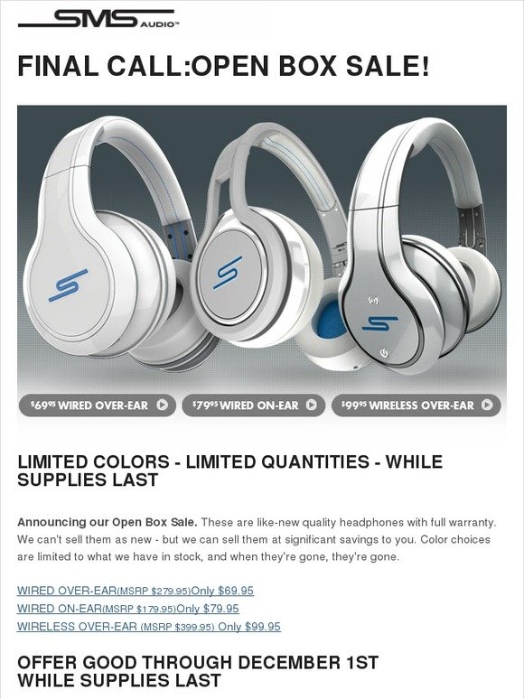 $69, $79, & $99 Headphones - Final Offer