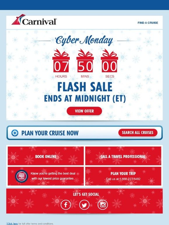 Carnival Cruises Hours Left For Cyber Monday Deals! Milled