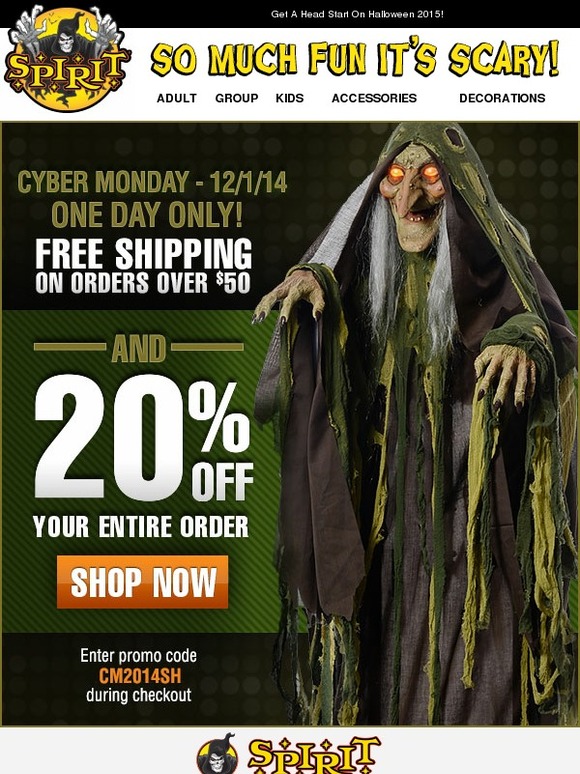 Spirit Halloween 20 Off Your Order + Free Shipping! Milled
