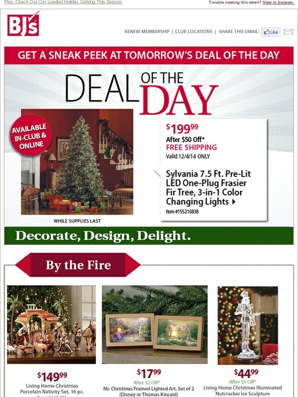 BJs Wholesale Club Save on Your Holiday Decorations at BJ's! Milled