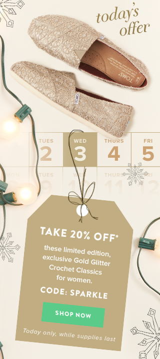 Take 20% off Gold Glitter Crochet Classics - Shop Now