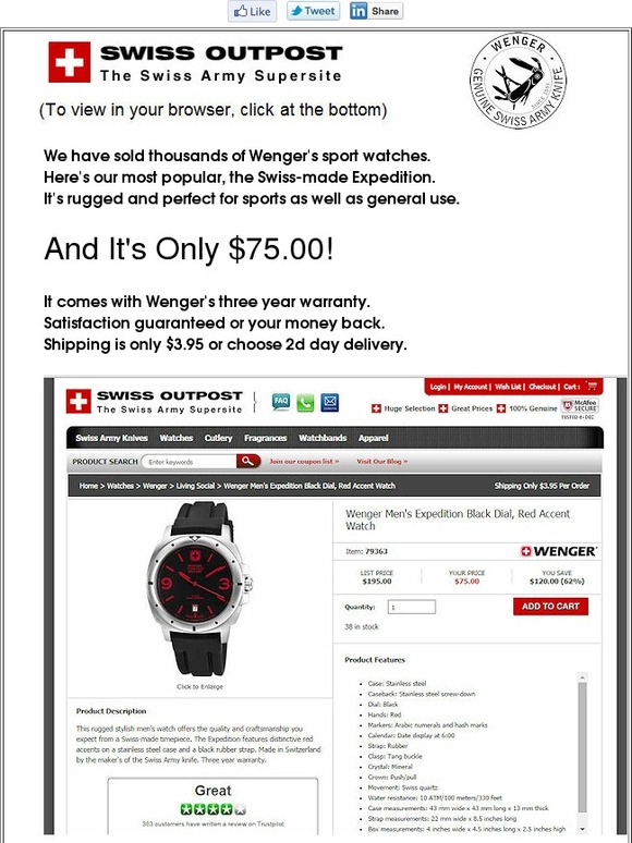 Our Most Popular Men's Sport Watch - Only $75
